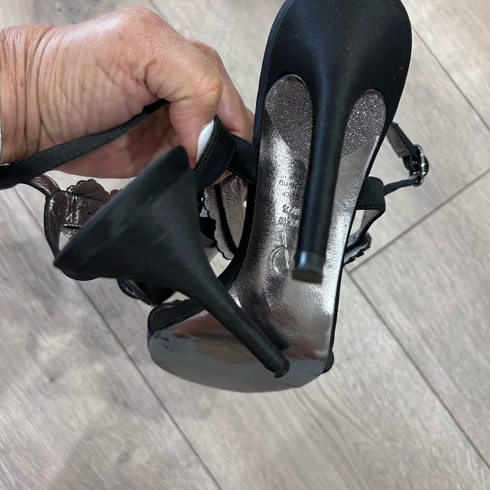 ADRIANNA PAPEL • Black Heel Stiletto Sandal • sz 7.5 M • - Picture 7 of 8